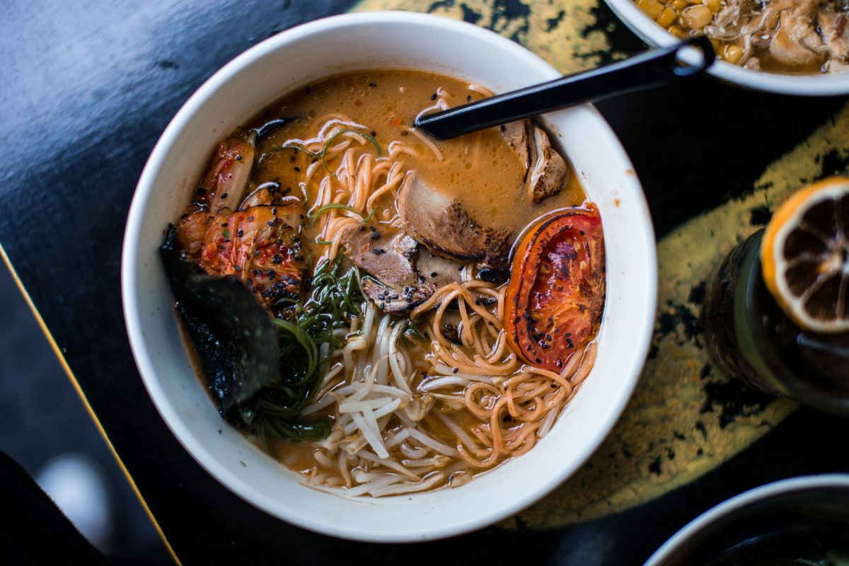 preparation of noodle soup